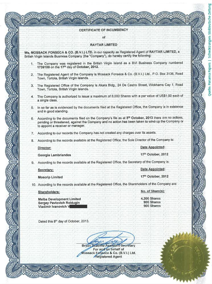 Certificate of incumbency кипр образец